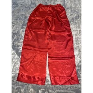 NWOT Womens Red Pull On Elastic Waist Silky Lounge Sleep Pants